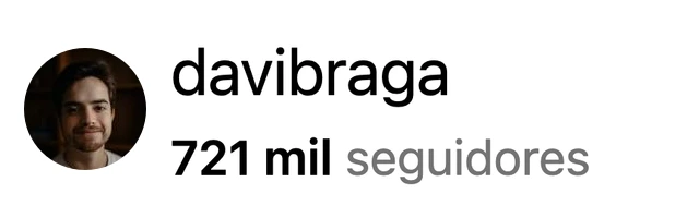 Perfil de Davi Braga no Instagram