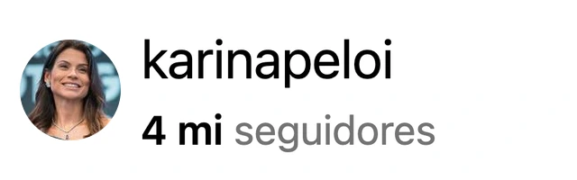Perfil de Karina Peloi no Instagram