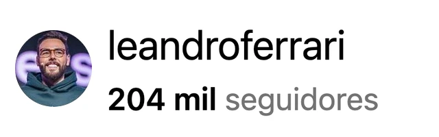 Perfil de Leandro Ferrari no Instagram